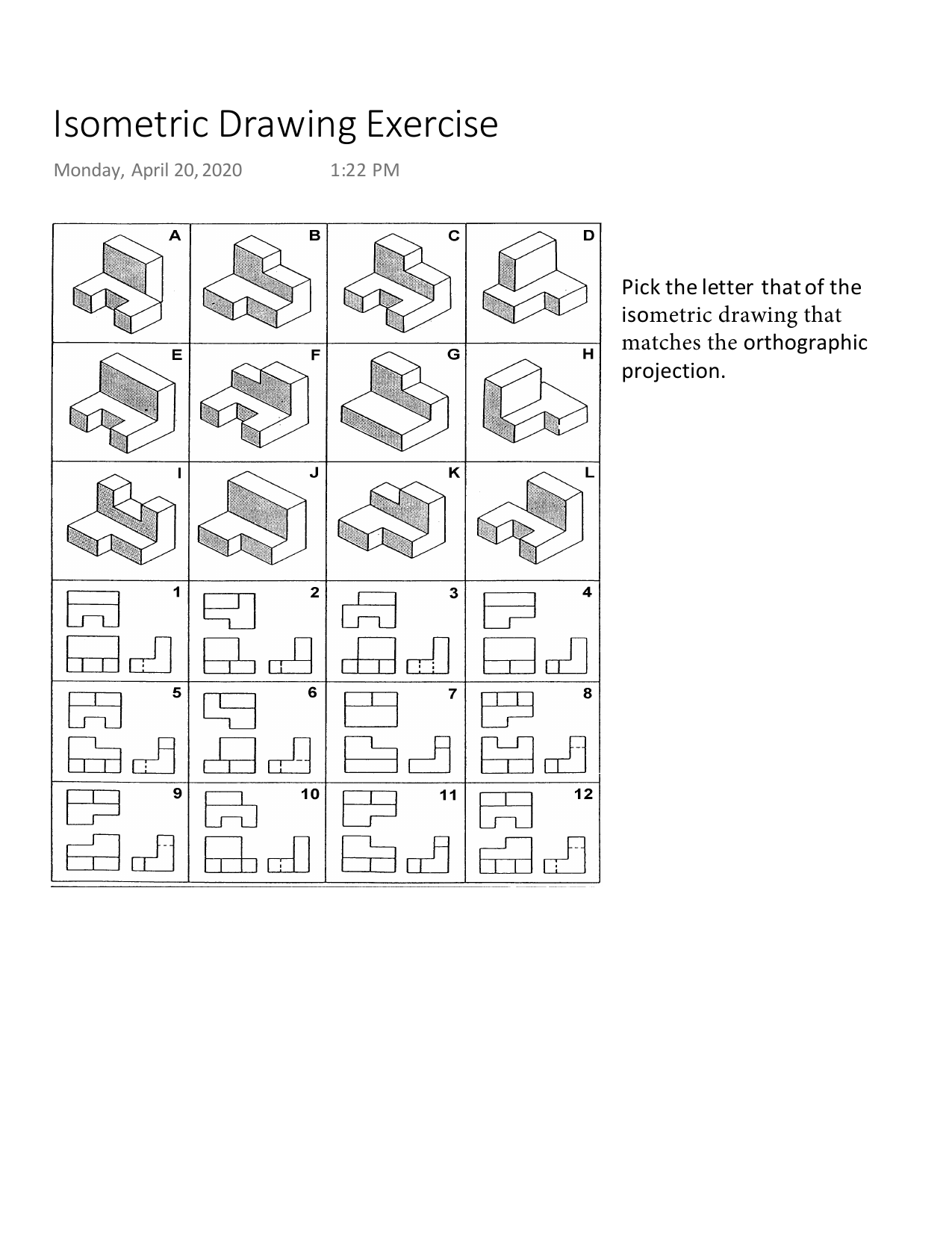 isometric drawing exercises for kids