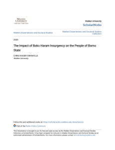 The Impact of Boko Haram Insurgency on the People of Borno State