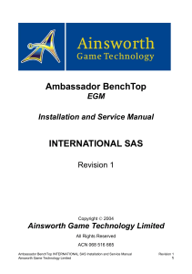 Installation and Service Manual ainsworth ambassador