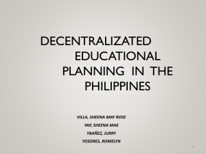 Decentralized Educational Planning in the Philippines.