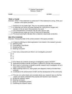 Sample Questionnaire for Science Grade 7