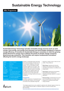 EWI Sustainable Energy Technology