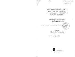 European Contract Law and the Digital Single Market