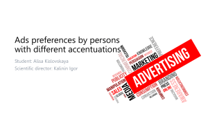 Ads preferences by persons with different accentuations