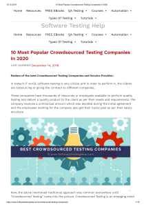 10 Most Popular Crowdsourced Testing Companies in 2020