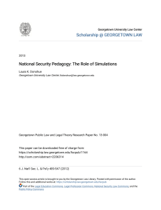 National Security Pedagogy The Role of Simulations
