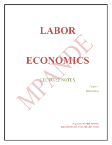 1.1 Introduction Labour Economics MPANDE