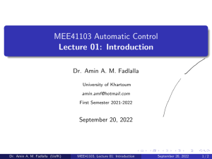 Lecture 01 MEE41103 Introduction