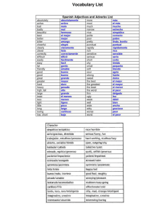 adjectives E and S