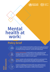 Mental Health at Work - ILO Update 2022