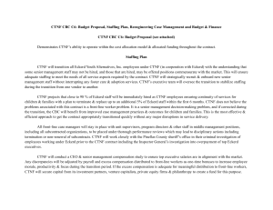 CTNF CBC C6  Budget Proposal, Staffing Plan, Reengineering Case Management and Budget & Finance