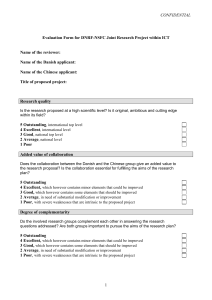 Evaluation form NSFC - ICT