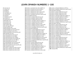 Learn numbers in Spanish
