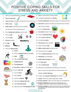 Positive Coping Skills For Anxiety And Stress List