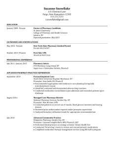 Suzanne Snowflake - Pharmacy Resume