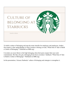 Starbucks Culture of Belonging
