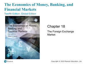 Lecture 7 - The Foreign Exchange Market