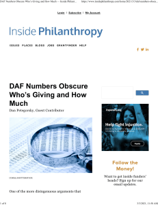 DAF Numbers Obscure Who’s Giving and How Much