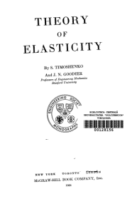Theory of Elasticity Timoshenko and J N