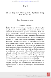 Thomas Young-An Essay on the Cohesion of Fluids