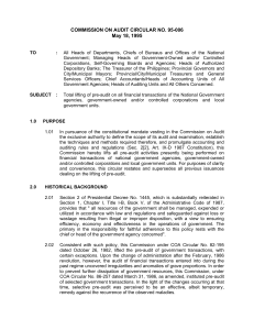 COA Circular 95-006: Lifting Pre-Audit in Philippines