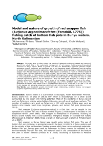 2020 Model and Nature of Growth of Red Snapper Fish .....