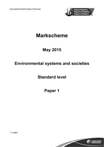 Environmental systems and societies paper 1  SL markscheme