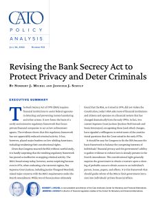 Revising the Bank Secrecy Act to Protect Privacy and Deter Criminals