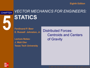 5. Distributed Forces - Centroids and Centers of Gravity