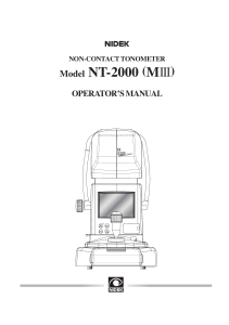 Nidek NT-2000 Operator's manual