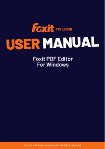 Foxit PDF Editor Quick Guide