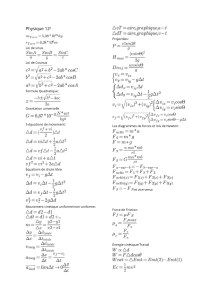 Full physics formula sheet - Grade 11 12