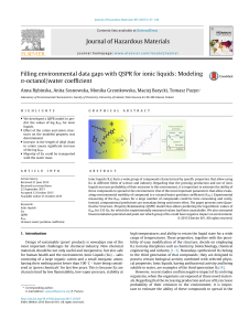Filling environmental data gaps with QSPR for ionic liquids Modeling n-octanol-water coefficient