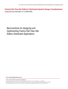 FactoryTalk View SE v5.10 (CPR9 SR2) System Design Considerations 2010 11