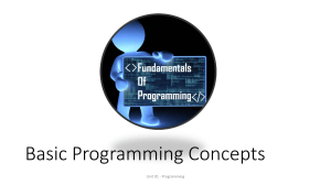CLes01 C Programming basic Concepts