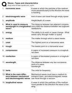 Quizlet terms - Wave types & char - game