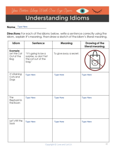 West Lesson Understanding Idioms