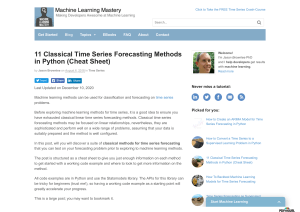 11 Classical Time Series Forecasting Methods