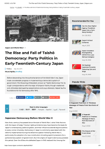 ARTICLE - The Rise and Fall of Taishō Democracy
