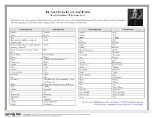 Elizabethan Language Terms