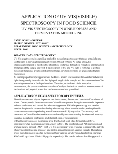 APPLICATION OF UV-VIS(VISIBLE) SPECTROSCOPY IN FOOD SCIENCE (1)