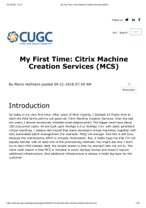 My First Time  Citrix Machine Creation Services (MCS)