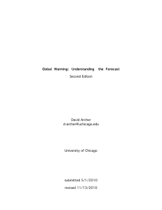 Global Warming: Understanding the Forecast Second Edition