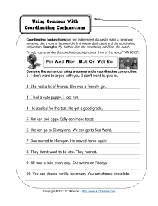 Using a Comma with Coordinating Conjunctions