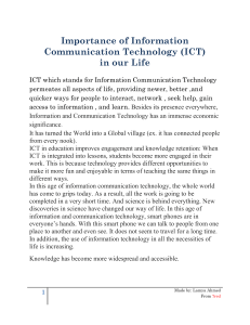 Importance of ICT .Lamya
