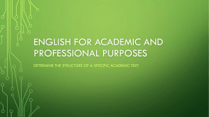 English for academic and professional purposes (week 1)