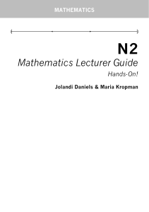 N2 Mathematics Lecturer Guide
