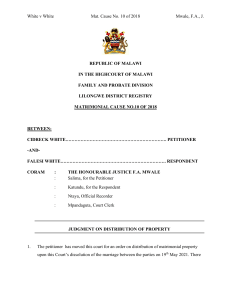 White v White: Matrimonial Property Distribution Judgment