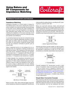 Using Baluns and RF Components for Impedance Matching