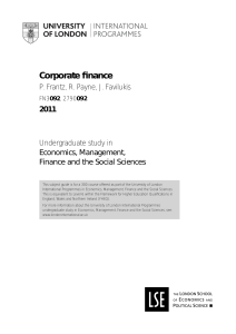 FN3092-Corp Finance Subject Guide